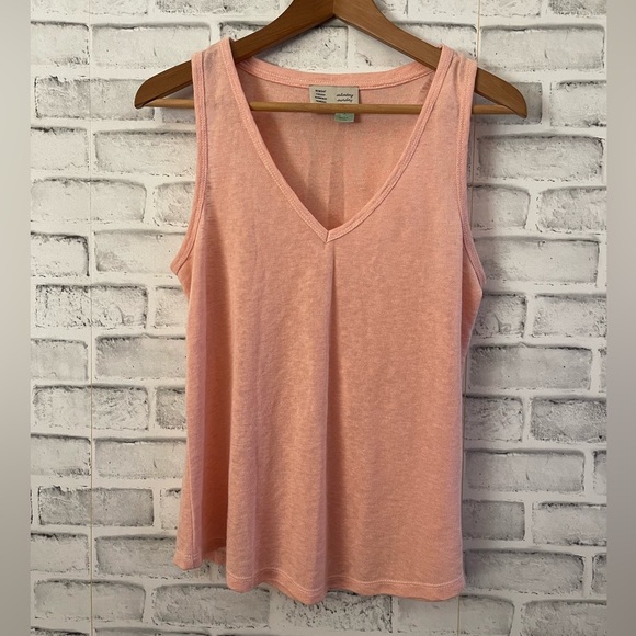 Anthropologie Saturday Sunday peach colored v-neck tank top Medium - Picture 1 of 4